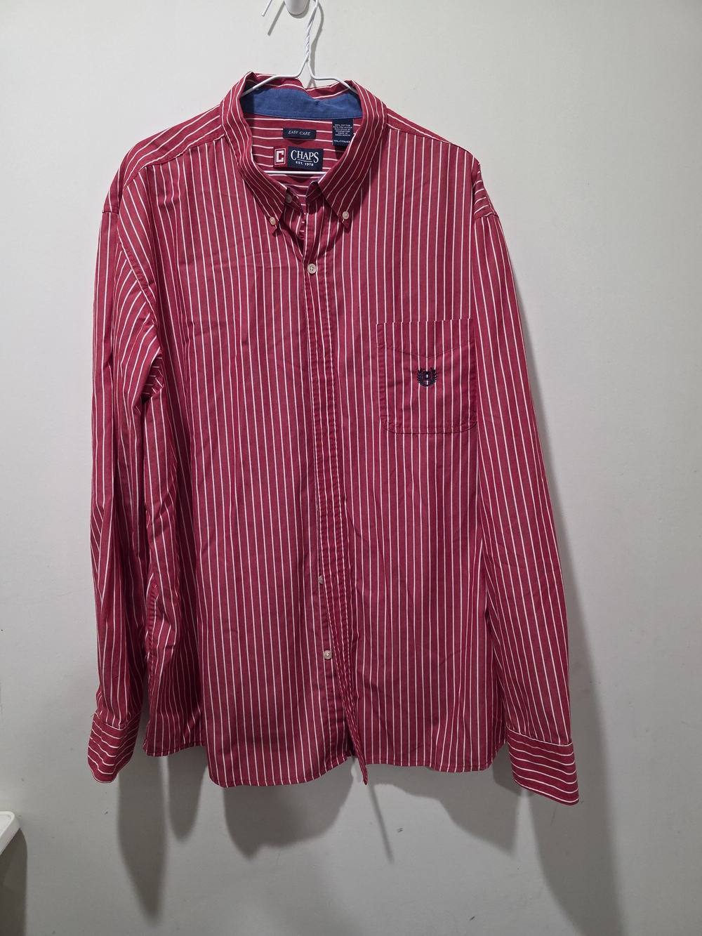 Chaps Men’s Red Striped Button-Down Shirt